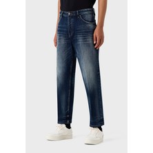 Emporio Armani J69 Streç Pamuklu Düşük Bel Loose Fit Boru Paça Jeans Erkek Kot Pantolon 6R1J69 1dqtz 0942