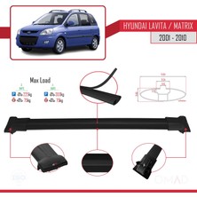 Omad Hyundai Lavita / Matrix (Fc) 2001-2010 Arası ile Uyumlu Fly Model Ara Atkı Tavan Barı Siyah 3 Adet Bar