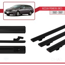 Omad Nissan Primera (W12) 2002-2007 Arası ile Uyumlu Basıc Model Ara Atkı Tavan Barı Siyah 3 Adet