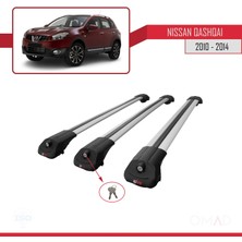 Omad Nissan Qashqai 2010-2014 Arası ile Uyumlu Ace-1 Ara Atkı Tavan Barı Gri 3 Adet Bar