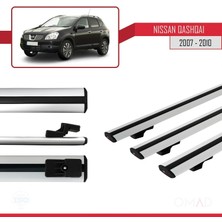 Omad Nissan Qashqai 2007-2010 Arası ile Uyumlu Basıc Model Ara Atkı Tavan Barı Gri 3 Adet