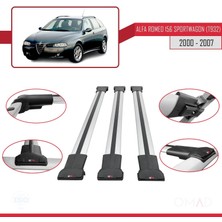 Omad Alfa Romeo 156 Sportwagon (T932) 2000-2007 Arası ile Uyumlu Fly Model Ara Atkı Tavan Barı Gri 3 Adet Bar