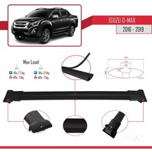 Omad Isuzu D-Max 2016-2019 Arası ile Uyumlu Fly Model Ara Atkı Tavan Barı Siyah 3 Adet Bar