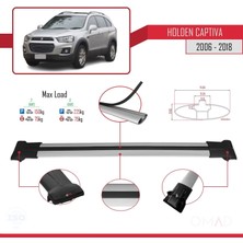 Omad Holden Captiva 2006-2018 Arası ile Uyumlu Fly Model Ara Atkı Tavan Barı Gri