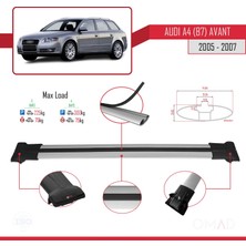 Omad Audi A4 Avant (B7) 2005-2007 Arası ile Uyumlu Fly Model Ara Atkı Tavan Barı Gri 3 Adet Bar