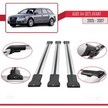 Omad Audi A4 Avant (B7) 2005-2007 Arası ile Uyumlu Fly Model Ara Atkı Tavan Barı Gri 3 Adet Bar