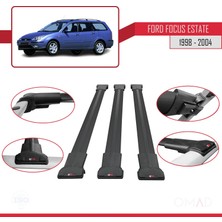 Omad Ford Focus Estate C170 1998-2004 Arası ile Uyumlu Fly Model Ara Atkı Tavan Barı Siyah 3 Adet Bar