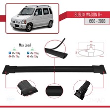 Omad Suzuki Wagon R+ 1998-2003 Arası ile Uyumlu Fly Model Ara Atkı Tavan Barı Siyah