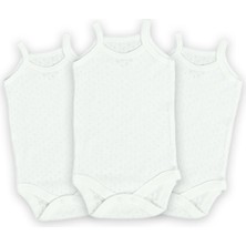 Novibaby 3'lü Jakarlı Ip Askılı Bebek Body Zıbın Çıtçıtlı 100% Pamuk