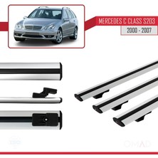 Omad Mercedes C Class (S203) 2000-2007 Arası ile Uyumlu Basıc Model Ara Atkı Tavan Barı Gri 3 Adet