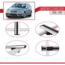 Omad Mercedes C Class (S203) 2000-2007 Arası ile Uyumlu Basıc Model Ara Atkı Tavan Barı Gri 3 Adet