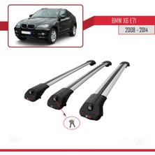 Omad Bmw X6 (E71) 2008-2014 Arası ile Uyumlu Ace-1 Ara Atkı Tavan Barı Gri 3 Adet Bar