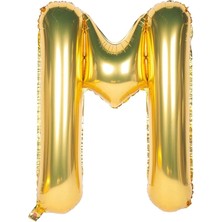 Dizayn Parti Evi Harf Balon M Gold - 16 Inc / 40 cm Goldm