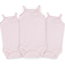 Novibaby 3'lü Jakarlı Ip Askılı Bebek Body Zıbın Çıtçıtlı 100% Pamuk