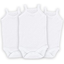 Novibaby 3'lü Jakarlı Ip Askılı Bebek Body Zıbın Çıtçıtlı 100% Pamuk