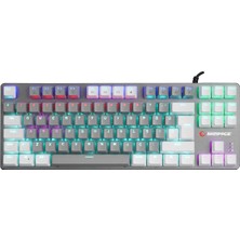 Rampage Snug K14 Gri/beyaz Blue Switch Rainbow Tkl Mekanik Klavye Gaming Klavye 87TUŞLU Süper Kompak