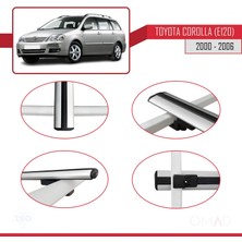 Omad Toyota Corolla (E120) 2000-2006 Arası ile Uyumlu Basıc Model Ara Atkı Tavan Barı Gri