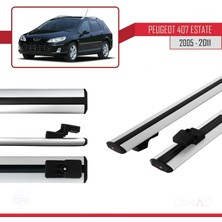 Omad Peugeot 407 Estate 2005-2011 Arası ile Uyumlu Basıc Model Ara Atkı Tavan Barı Gri