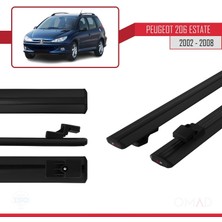 Omad Peugeot 206 Estate 2002-2008 Arası ile Uyumlu Basıc Model Ara Atkı Tavan Barı Siyah