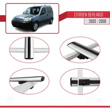 Omad Citroen Berlingo 2003-2008 Arası ile Uyumlu Basıc Model Ara Atkı Tavan Barı Gri