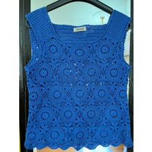 Deseo Boutique Kadın El Emeği Göz Nuru Yazlık Kolsuz Örgü Şık Bluz