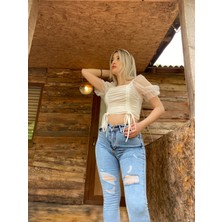 Meissa Fashion Tül Kollu Crop