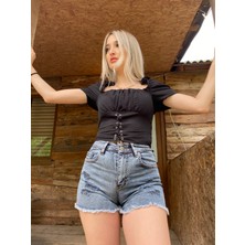 Meissa Fashion Tül Kollu Crop