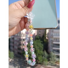 Renkli Boncuklu Telefon Charmı,telefon Bileklik Aksesuarı ve Hediye Kutulu