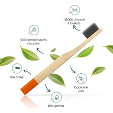 T-Brush Nano Doğal Bambu Vegan Çocuk Diş Fırçası - Siyah Renk - Ultra Soft - Plastiksiz