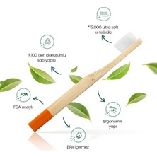 T-Brush Nano Doğal Bambu Vegan Çocuk Diş Fırçası - Beyaz Renk - Ultra Soft - Plastiksiz