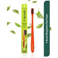 T-Brush Bioçözünür Vegan Diş Fırçası - Kırmızı Renk - Orta Sert