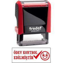 Trodat Öğretmen Kaşesi Kırmızı 38x14 mm Ödev Kontrol Edilmiştir 1 Adet