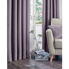 YS Perde Tasarım Nadia Modern Lüx Hasır Dokulu Kalın Keten Yüksek Kaliteli Fon Perde 1/3 Sık Pile - Lila