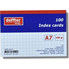 Deffter Index Kartı A7 Beyaz Kareli