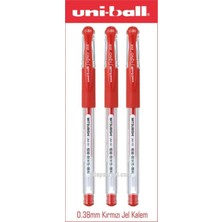 Uni-Ball Uniball Signo Dx 0.38 mm Kırmızı Jel Kalem 3 Adet UM-151