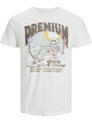 Jack & Jones Jprbluvıntage Tee Tg Beyaz Erkek T-Shirt 12239252-Cloud