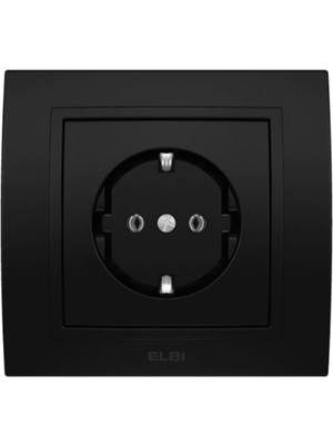 Elbi Zena Vantablack Topraklı Priz+ Çerçeve Dahil