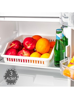 Porsima Çok Amaçlı Buzdolabı İçi Düzenleyici Sebze Meyve Organizer Sepet 3'lü