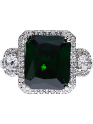 Celikchi Kadın Zümrüt Renk Gösterişli Yüzük