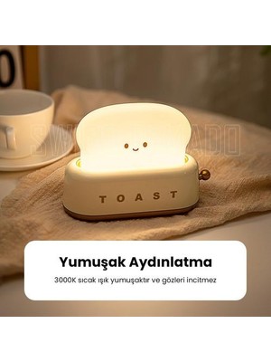 Bestone Usb Sevimli Tost Ekmeği Şeklinde Led Gece Lambası - Pembe (Yurt Dışından)