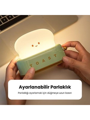 Bestone Usb Sevimli Tost Ekmeği Şeklinde Led Gece Lambası - Pembe (Yurt Dışından)