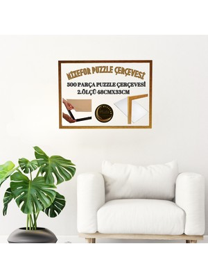 mixefor Puzzle Çerçevesi  260 Parça ve 500 Parça  48CM x 33 cm Renk Altın  Ön Yüzey Kırılmaz Antireflektif