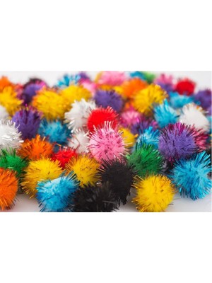 Lider & Nevada Simli Ponpon 30 mm 15 Li 1 Paket Karışık Renk