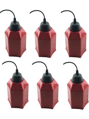 AC Aydınlatma Kırmızı Ağaç Feneri 6 Adet