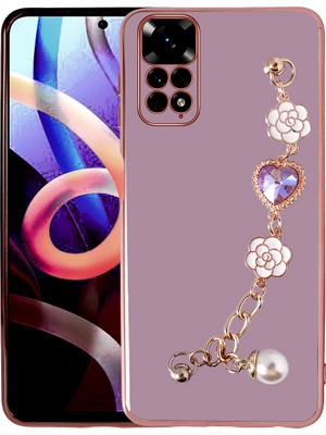 Heptek İletişim Xiaomi Redmi Note 12 Pro 4g Kılıf Çiçek Desenli Askılı Tutamaçlı Kamera Korumalı Kapak (Taka)