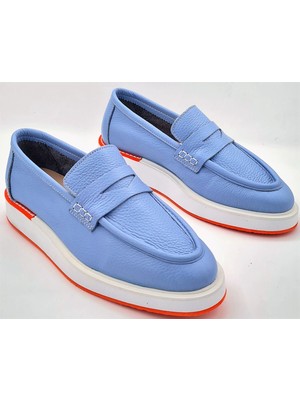 Ayakkabım Official Mavi Kadın Günlük Ayakkabı Makosen Loafer