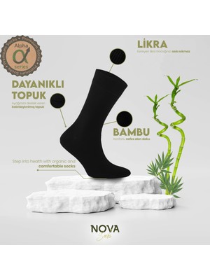 Nova Socks Bambu Erkek Soket Dikişsiz 4'lü Çorap Alpha Serisi