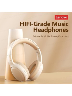 Lenovo Bluetooth Kulaklık Kulak Üstü Kablosuz Kulaklık TH30 Beyaz