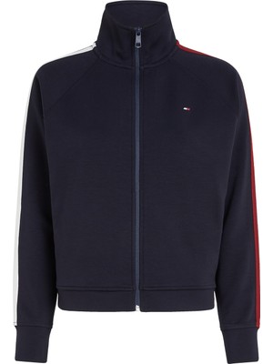 Tommy Hilfiger Dik Yaka Düz Mavi Kadın Sweatshırt S10S101717DW5