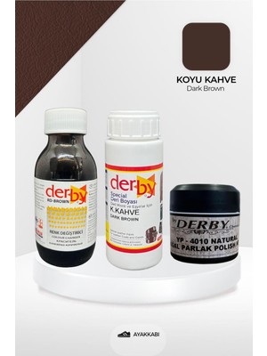 Derby Deri Ayakkabı Renk Değiştirme Seti - Koyu Kahve 769999367606